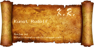 Kunst Rudolf névjegykártya